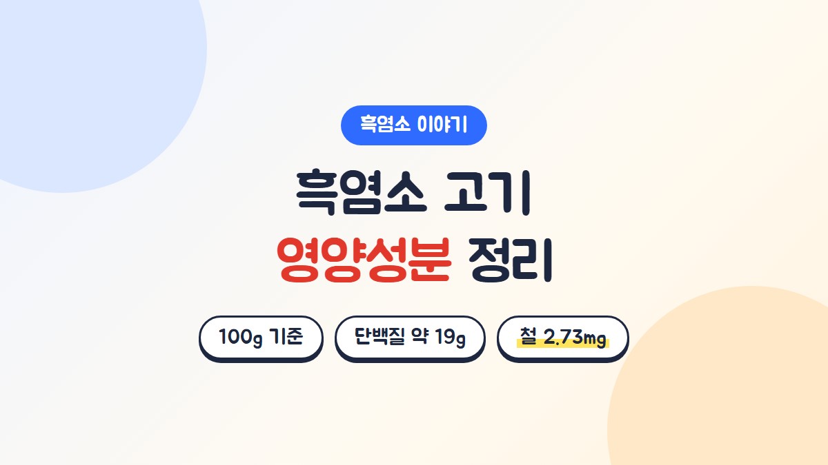 흑염소 고기 영양성분 정리: 100g 기준 단백질 약 19g, 철 2.73mg
