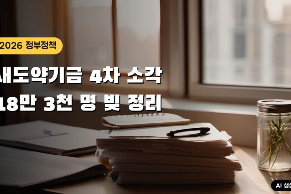 새도약기금 4차 소각: 18만 3천 명, 1조 6천억 원, 10월 중순 문자 안내