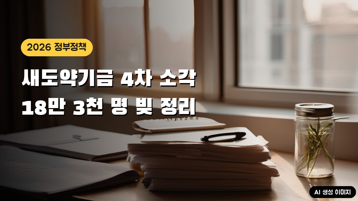 새도약기금 4차 소각: 18만 3천 명, 1조 6천억 원, 10월 중순 문자 안내