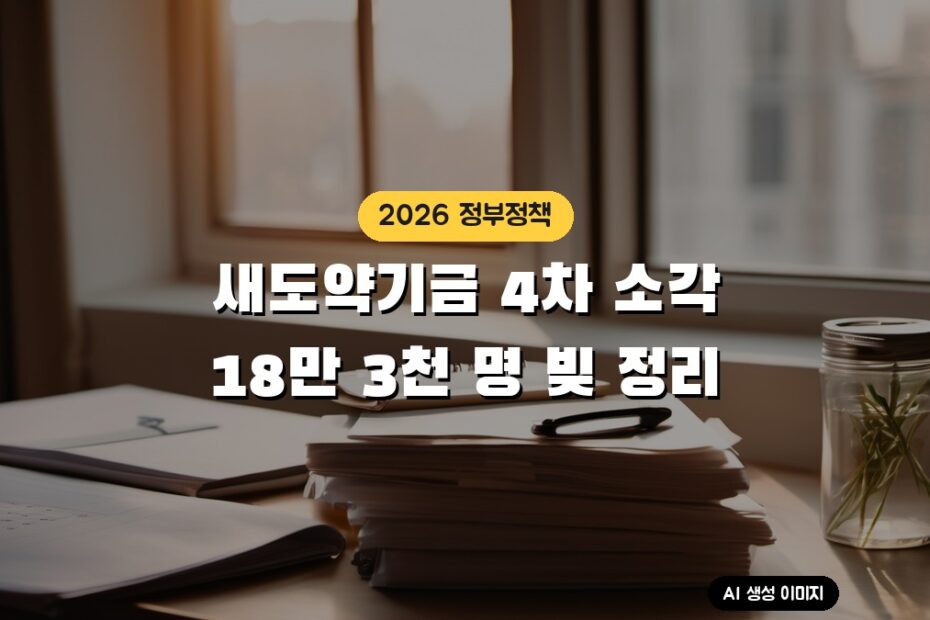 새도약기금 4차 소각: 18만 3천 명, 1조 6천억 원, 10월 중순 문자 안내