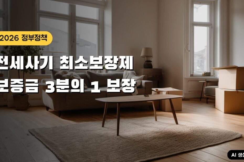 전세사기 최소보장제: 보증금 3분의 1 보장, 11월 13일 시행