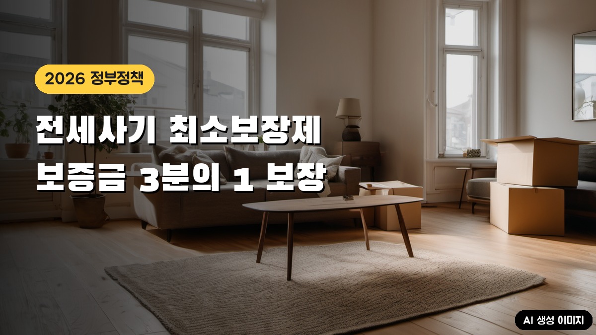 전세사기 최소보장제: 보증금 3분의 1 보장, 11월 13일 시행