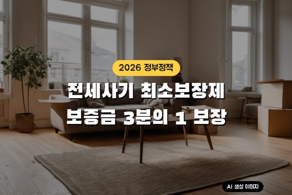 전세사기 최소보장제: 보증금 3분의 1 보장, 11월 13일 시행